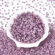 Прозрачные внутри цветные стеклянные бусины SEED-T007-13J