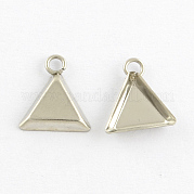 Triángulo encantos de acero inoxidable cabujón ajustes STAS-Q168-18