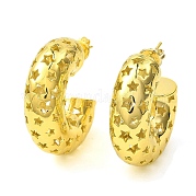 Серьги-гвоздики из латуни с полыми звездами EJEW-K245-38G-01