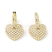 Серьги-кольца с подвесками в форме сердца из латуни EJEW-H117-02G