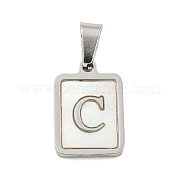 Подвески из натуральной белой ракушки из нержавеющей стали 304 STAS-S130-03P-C