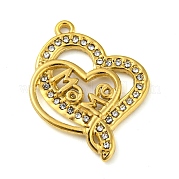 Ion Plating(IP) Real 18K Gold Plated 304 Stainless Steel Rhinestone Pendants STAS-P341-07G-02