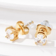 Серьги-гвоздики из нержавеющей стали 304 со стразами EJEW-G423-16G-01