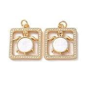 Латунные микропаве прозрачные подвески с фианитом KK-B083-29A-G