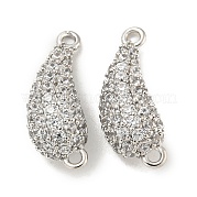 Brass Micro Pave Clear Cubic Zirconia Connector Charms KK-L211-004P