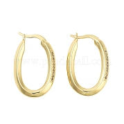 Серьги-кольца из латуни с овальным покрытием EJEW-N055-28G-RS
