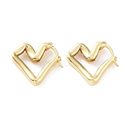Серьги-кольца из латуни с сердечком для женщин KK-Z038-21G