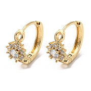 Серьги-кольца из латуни с прозрачными циркониями EJEW-B035-29KCG