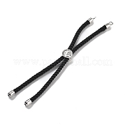 Серебряные браслеты из витого нейлонового шнура DIY-B066-03P-18