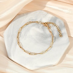 Pulsera de cadena con clip de acero inoxidable 304 con revestimiento al vacío de PVD para hombres y mujeres, Plateado de larga duración, dorado, 7 pulgada (17.9 cm)