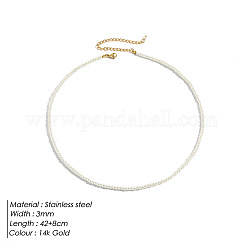 Elegantes collares colgantes de corazón con cuentas de perlas de concha redondas que no se decoloran de alta calidad para mujeres, blanco, 16.54 pulgada (42 cm)