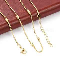 Collier chaîne satellite en laiton pour femme, sans cadmium et sans plomb, véritable 18k plaqué or, 17.56 pouce (44.6 cm)