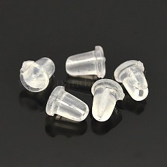 Plastic clear earring backings 25pcs - 4x4mm earring backs