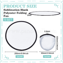 Ventaglio pieghevole in poliestere bianco a sublimazione&nbsp;AJEW-WH0010-57A