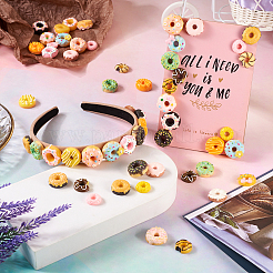 96шт 24 вида непрозрачных полимерных кабошонов для пончиков RESI-TA0001-64