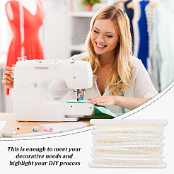 Плоский эластичный шнур из полиэстера с рюшами длиной 14 м.&nbsp;EC-FG0001-03B