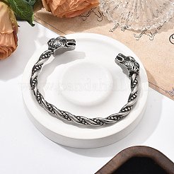 Мужские открытые браслеты-манжеты из нержавеющей стали Viking 304 BJEW-U001-07K-AS