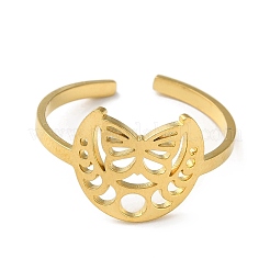 Открытое манжетное кольцо из нержавеющей стали 304 RJEW-C063-02G