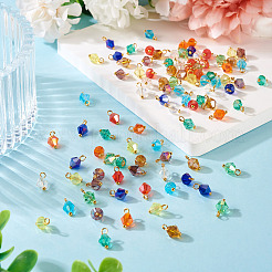 100 шт. 10 цветных гальванических стеклянных подвески&nbsp;PALLOY-TAC0199