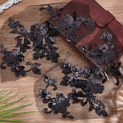 1 пара 3D цветочных вышитых аппликаций из полиэстера PATC-GF0001-35A