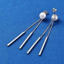 Orecchini con nappine in argento sterling placcato rodio anti-ossidazione 925&nbsp;STER-A044-02P