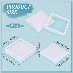 Scatole quadrate in plastica per diamanti sciolti&nbsp;CON-WH0095-50B