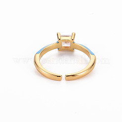 Anillos de brazalete de latón esmaltado&nbsp;RJEW-T016-32F-NF
