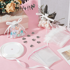 Наборы для самостоятельного изготовления подвесных украшений в виде сердца из сплава в тибетском стиле с деревом жизни&nbsp;DIY-PH0033-23