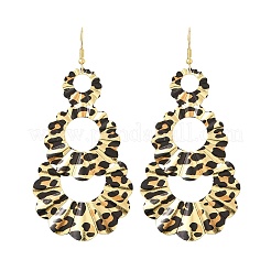 Серьги-капли с леопардовым принтом из сплава для женщин&nbsp;EJEW-K304-02G