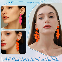 2 пара двухцветных акриловых сережек-гвоздиков&nbsp;EJEW-AR0001-14