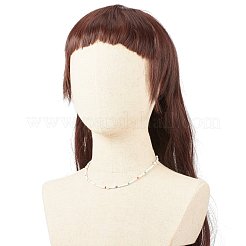 Колье из натурального жемчуга и стеклянных бусин NJEW-JN03826