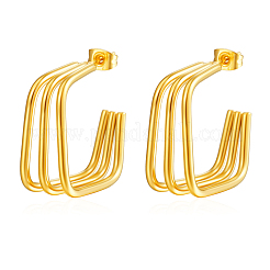 Модные многослойные квадратные серьги-гвоздики из нержавеющей стали 304&nbsp;EZ9487