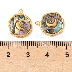 Подвески из натуральной ракушки пауа из нержавеющей стали 304 STAS-F319-02A-G01