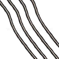 編みこみの綿リボン  服飾材料  銀  1/2インチ（12mm）  10ヤード/カード&nbsp;DIY-WH0082-36A