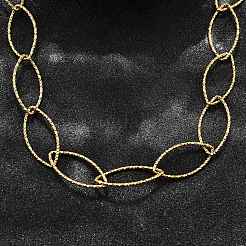 Ионное покрытие (ip) 304 нержавеющая сталь конский глаз звено цепи ожерелье для мужчин и женщин STAS-B039-02G