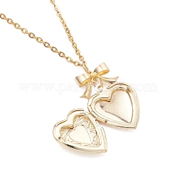 Кулон-медальон в виде сердца с бантиком из сплава&nbsp;NJEW-JN05904