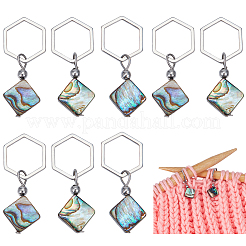 10 Stück Abalone Muschel/Paua Muschel Anhänger Maschenmarkierer&nbsp;AJEW-BC00021