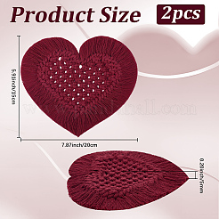 2 шт. хлопковые коврики для чашек в технике макраме&nbsp;AJEW-DJ0001-87C