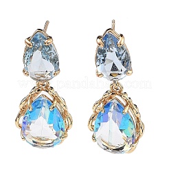 Серьги-гвоздики из светло-золотой латуни&nbsp;EJEW-Q800-43KCG