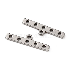 304ステンレスシャンデリア部品リンク  5ループ長方形  変色なし  ステンレス鋼色  6.5x25x1.5mm  穴：1.6mm&nbsp;STAS-Z201-01P-03