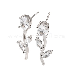 Boucles d'oreilles en laiton avec zircone cubique de micro pave&nbsp;KK-CBA8324-20P-05