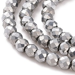 Стеклянные бусины с гальваническим покрытием &nbsp;GLAA-H021-01A-FP08