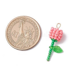 Круглый стеклянный бисер класса А акриловые цветочные подвески&nbsp;PALLOY-MZ00690-03