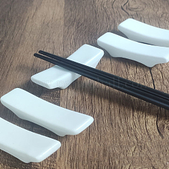メラミン箸置き4個  和風食器スタンド  長方形  ホワイト  21.5x72x21mm&nbsp;DJEW-LP0001-17A