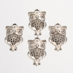 Base del búho de Halloween pendiente de la aleación de rhinestone de estilo tibetano&nbsp;TIBEP-20293-AS-LF
