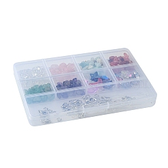 Смешанный камень из натурального и синтетического камня со стеклянными подвесками&nbsp;FIND-FS0002-17