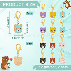 Подвеска в виде головы медведя из сплава эмали с замком маркеры петель HJEW-AB00028