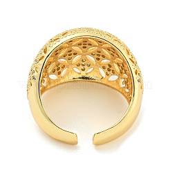 Открытое кольцо-манжета с прозрачным цветком и кубическим цирконием&nbsp;RJEW-L121-036G