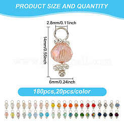 180шт 9 цвета подвески из гальванического стекла&nbsp;PALLOY-GO00004