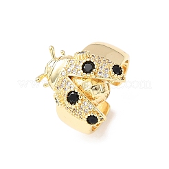 Регулируемые латунные манжеты с микропаве из кубического циркония&nbsp;RJEW-H263-263B-G